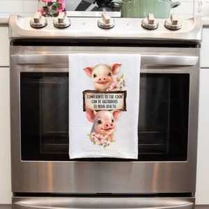 Snarky Pig Sublimated Handmade Kitchen Towels - Humorous and Func…